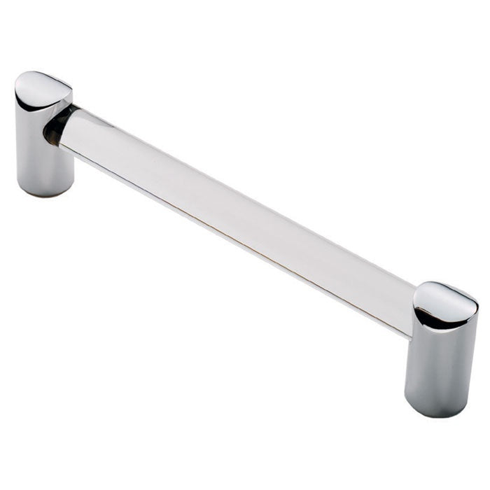 FTD 16MM CLEAR ACRYLIC BAR HANDLE 128MM C/C - ACRYLIC CLEAR CHROME - 128 ( 148 ) - EACH