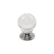 FTD CRYSTAL BALL KNOB WITH FINISHED BASE 32MM - CLEAR TRANSLUCENT CHROME - 28 ( 34 ) - EACH