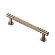 KNURLED CABINET PULL HANDLE 128MM C/C - SATIN NICKEL - EACH