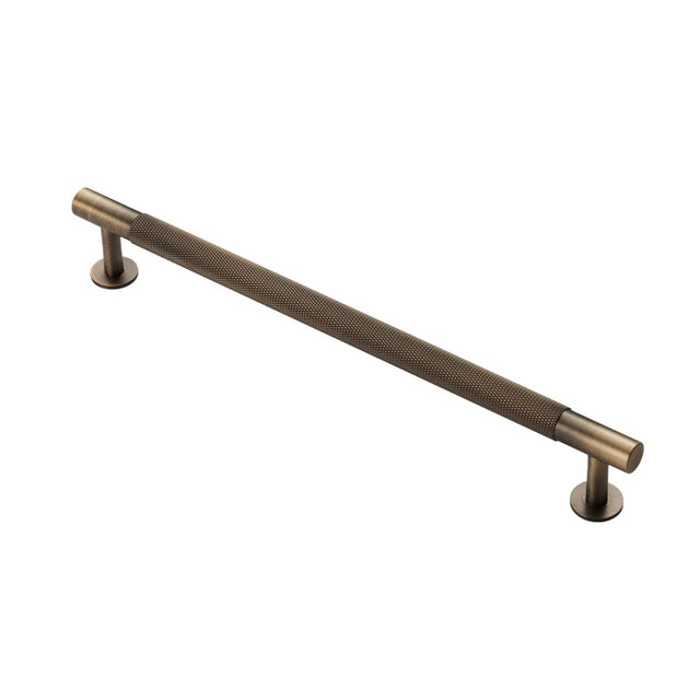 KNURLED CABINET PULL HANDLE 224MM C/C - ANTIQUE BRASS - EACH