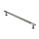 KNURLED CABINET PULL HANDLE 224MM C/C - POLISHED CHROME - EACH