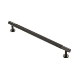 KNURLED CABINET PULL HANDLE 224MM C/C - MATT BLACK - EACH