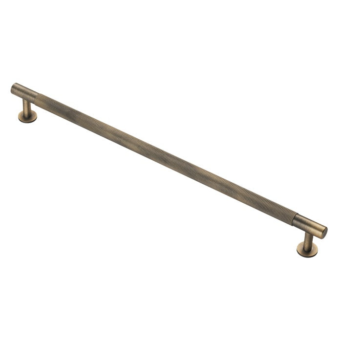 KNURLED CABINET PULL HANDLE 320MM C/C - ANTIQUE BRASS - EACH