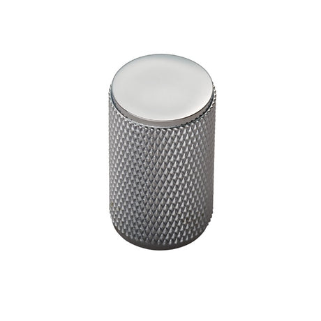 KNURLED CABINET KNOB - POLISHED CHROME - EACH