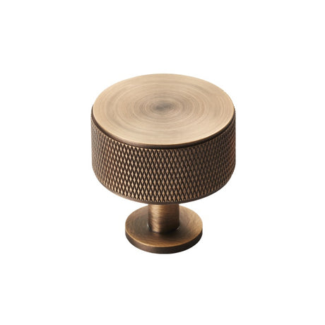 KNURLED CABINET RADIO KNOB - ANTIQUE BRASS - EACH