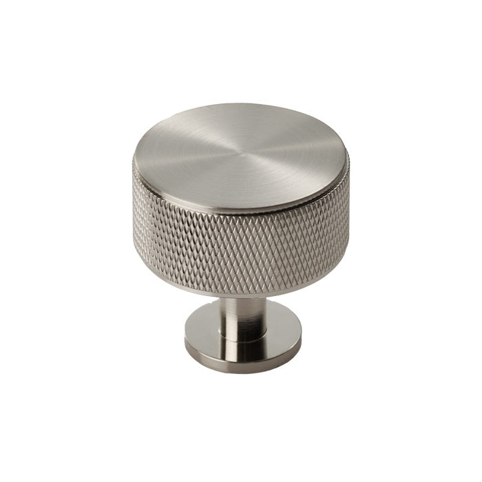 KNURLED CABINET RADIO KNOB - SATIN NICKEL - EACH