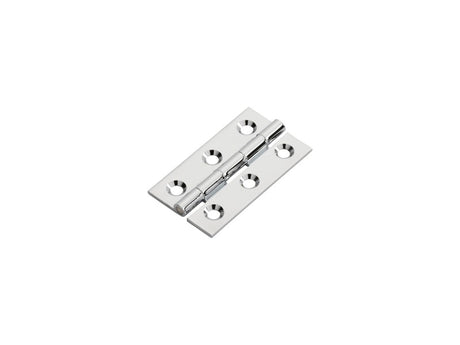 50 X 28 X 1.5MM CABINET HINGE C/W SCREWS (PAIR) - POLISHED CHROME - 50 x 28 x 1.5 - PAIR