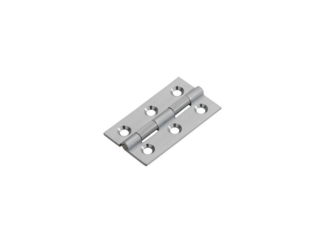 50 X 28 X 1.5MM CABINET HINGE C/W SCREWS (PAIR) - SATIN CHROME - 50 x 28 x 1.5 - PAIR