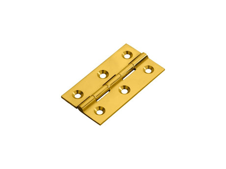 64 X 35 X 2MM CABINET HINGE C/W SCREWS (PAIR) - POLISHED BRASS - 64 x 35 x 2 - PAIR