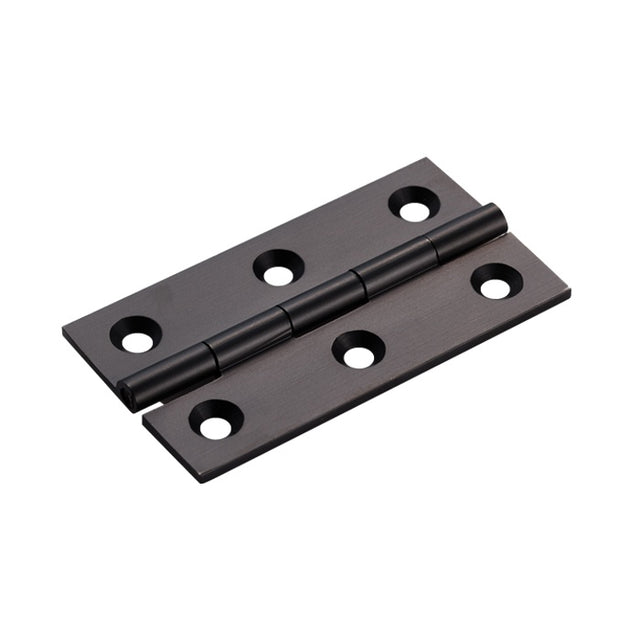 64 X 35 X 2MM CABINET HINGE C/W SCREWS (PAIR) - MATT BLACK - PAIR