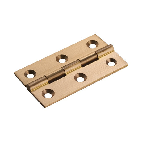 64 X 35 X 2MM CABINET HINGE C/W SCREWS (PAIR) - SATIN BRASS - PAIR