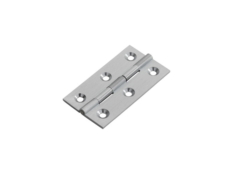 64 X 35 X 2MM CABINET HINGE C/W SCREWS (PAIR) - SATIN CHROME - 64 x 35 x 2 - PAIR