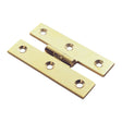 63 X 38 X 2MM H PATTERN CABINET HINGE C/W SCREWS (PAIR) - POLISHED BRASS - 63 x 38 x 2 - PAIR