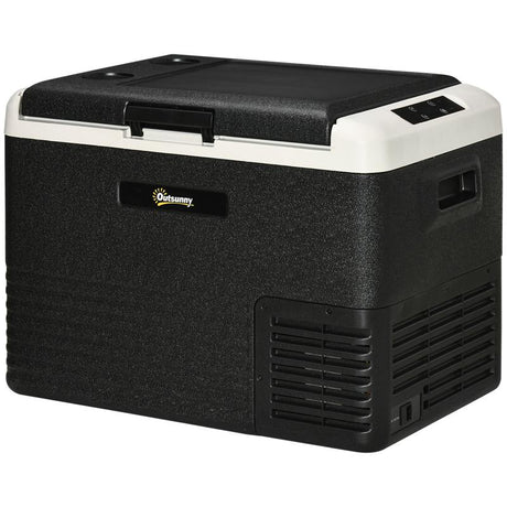 Outsunny 40L Car Refrigerator, Portable Compressor Car Fridge Freezer, Electric Cooler Box with 12/24V DC and 110-240V AC for Camping, Driving, Picnic, Down to -20℃