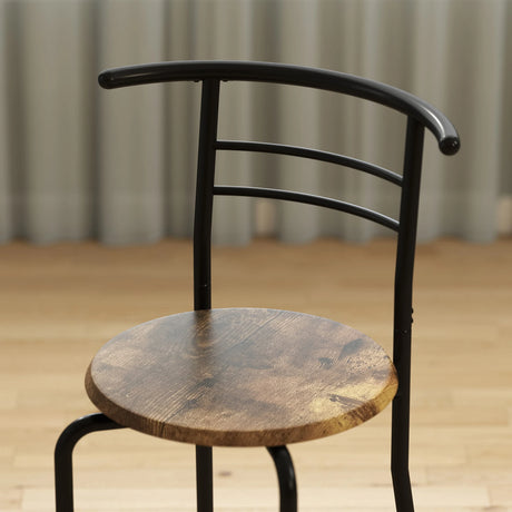 HOMCOM Three-Piece Compact Dining Set - Rustic Brown