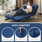 HOMCOM Two-Seater Click-Clack Sofa Bed - Dark Blue