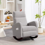HOMCOM Corduroy Rocking Armchair - Grey