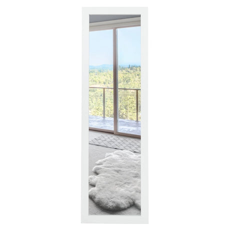 Wall Mounted Dressing Mirror with Hanging Hooks for Bedroom White