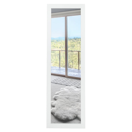 Wall Mounted Dressing Mirror with Hanging Hooks for Bedroom White