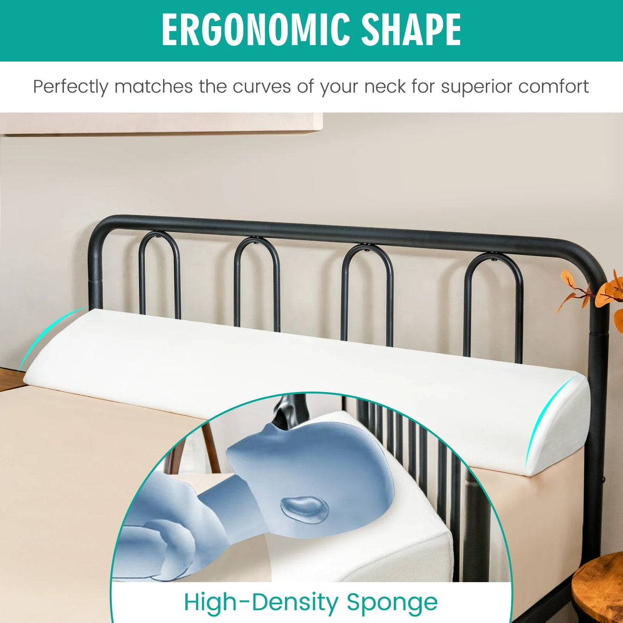 Full/Queen Size Bed Wedge Pillow with Side Pocket-Full size