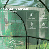 Outsunny 200 x 100cm Walk-In Greenhouse, with Zipped Doors - Green