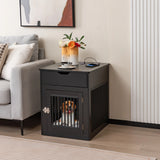 2-In-1 Dog House with Drawer and Wired Wireless Charging-Black