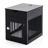 2-In-1 Dog House with Drawer and Wired Wireless Charging-Black