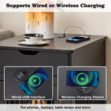 2-In-1 Dog House with Drawer and Wired Wireless Charging-Black