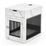 2-In-1 Dog House with Drawer and Wired Wireless Charging-White
