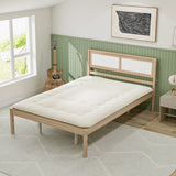 Floor Futon Mattress Medium Firm Thickened Tatami Mat with Carrying Bag-Beige