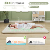 Floor Futon Mattress Medium Firm Thickened Tatami Mat with Carrying Bag-Beige