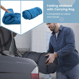 Floor Futon Mattress Medium Firm Thickened Tatami Mat with Carrying Bag-Blue-Double Size