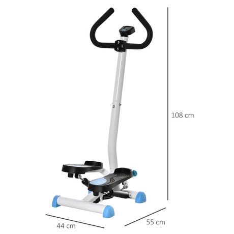 HOMCOM Twister Stepper Height Adjustable Step Machine, with LCD Screen - Blue