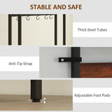 HOMCOM 5-In-1 Industrial-Style Hallway Tree - Brown/Black