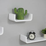 HOMCOM Floating Shelves, Set of 3 Wall Shelf, Shelves for Wall Invisible Mounting, Bedroom Living Room, White