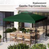 Outsunny 3(m) Gazebo Top Cover Double Tier Canopy Replacement Pavilion Roof Dark Green