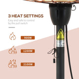 Outsunny 2.1kW Table Top Patio Heater with 2 Heat Settings, Infrared Outdoor Electric Heater with Pull Switch, Tip Over Safety Switch, IP44 Rated Weather Resistance, 1.8 m Power Cord, Φ46 x 72.5 cm