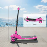 AIYAPLAY Three-Wheel Foldable Electric Scooter for Kids Aged 6-10 Years, Pink