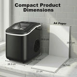 HOMCOM Countertop Ice Maker Machine 9 Cubes in 7 Mins Portable Ice Machine Ice Scoop and Basket 2 Sizes Black
