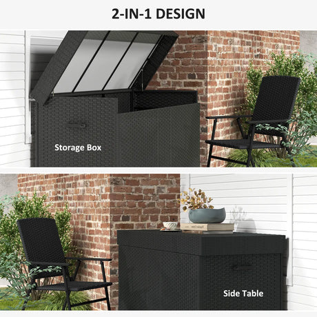 Outsunny 627 L Rattan Storage Box - Black