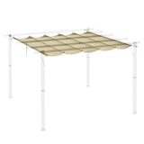 Outsunny Retractable Pergola Cover, 3.5 x 2.6 m Replacement Canopy Fabric for 4 x 3 m Frame, Roof Top Only, Beige