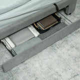 HOMCOM King Size Ottoman Bed Frame, with Front Drawer - Grey