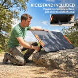 HOMCOM 100W Portable Solar Panel, Foldable Solar Charger with USB-A & USB-C Fast Charging Output, IP67 Waterproof for Mobile Phone Power Bank Flashlight Fans Camping Backpacking Hiking