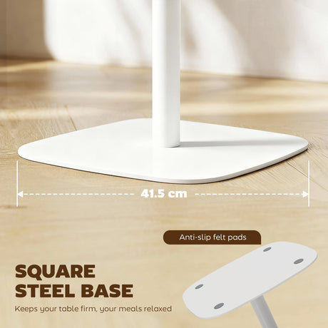 HOMCOM Small Dining Table, 60 cm Square Kitchen Table with Wood-veneer Top and Steel Base - Natural Wood Finish