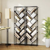 HOMCOM 10 Shelf Industrial-Style Bookshelf - Black/Grey