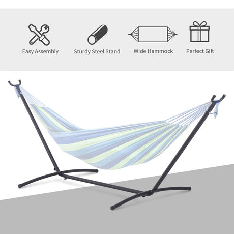 Outsunny 2.86m Universal Hammock Stand Metal Frame Garden Camping Picnic Outdoor Patio Replacement – Stand Only