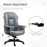 Vinsetto Faux Leather Executive Office Chair, with Contrast Piping - Grey/White