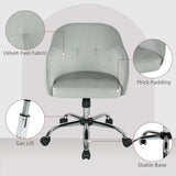 HOMCOM 46-56 cm Velvet-feel Office Chair - Grey