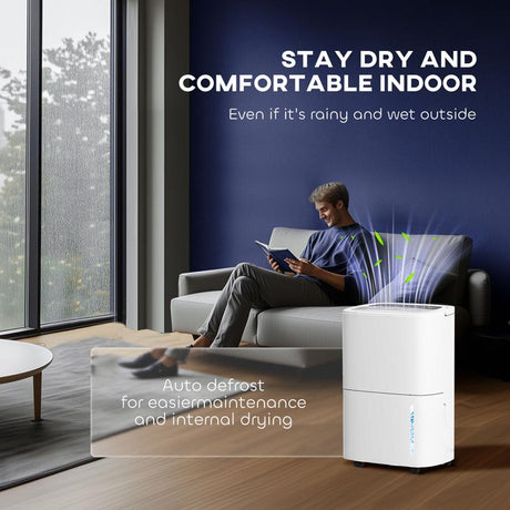 HOMCOM 20L Dehumidifier, with Touch Control - White