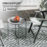 Outsunny Steel Removable Tray Top Garden Table - Black
